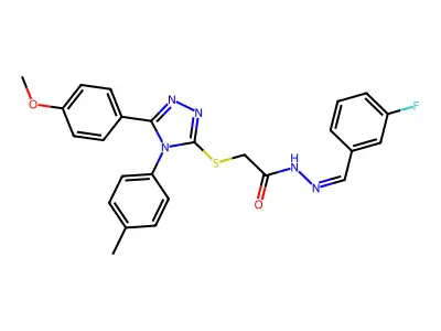 N'-[(E)-(3-FLUOROPHENYL)METHYLIDENE]-2-{[5-(4-METHOXYPHENYL)-4-(4-METHYLPHENYL)-4H-1,2,4-TRIAZOL-3-YL]SULFANYL}ACETOHYDRAZIDE structure