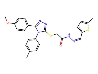 2-{[5-(4-methoxyphenyl)-4-(4-methylphenyl)-4H-1,2,4-triazol-3-yl]sulfanyl}-N'-[(E)-(5-methyl-2-thienyl)methylidene]acetohydrazide structure