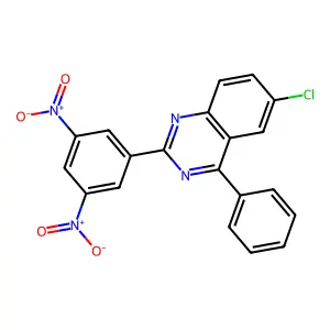 Quinazoline, 6-chloro-2-(3,5-dinitrophenyl)-4-phenyl- structure