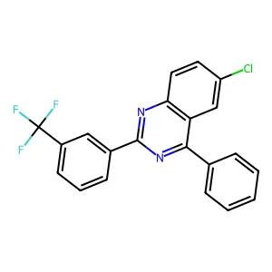 Quinazoline, 6-chloro-4-phenyl-2-(3-(trifluoromethyl)phenyl)- structure