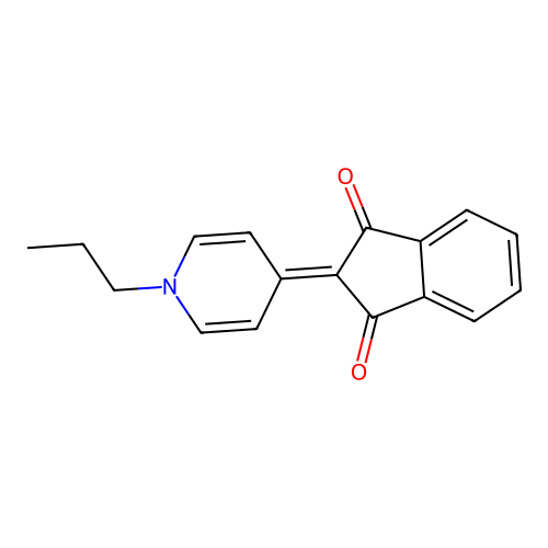 2-(1-Propylpyridin-4-ylidene)indene-1,3-dione structure