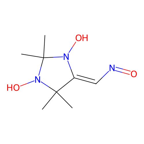 1,3-Dihydroxy-2,2,4,4-tetramethyl-5-(nitrosomethylidene)imidazolidine structure
