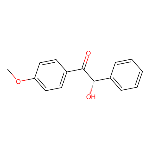 (2S)-2-hydroxy-1-(4-methoxyphenyl)-2-phenylethanone structure