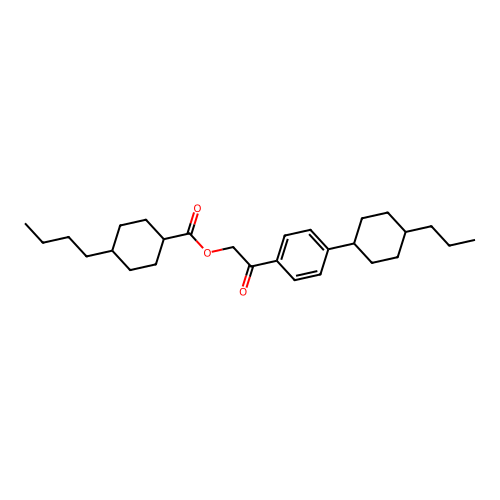 2-Oxo-2-(4-(4-propylcyclohexyl)phenyl)ethyl 4-butylcyclohexanecarboxylate structure