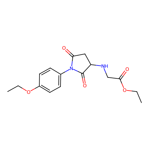 Ethyl 2-((1-(4-ethoxyphenyl)-2,5-dioxopyrrolidin-3-yl)amino)acetate structure