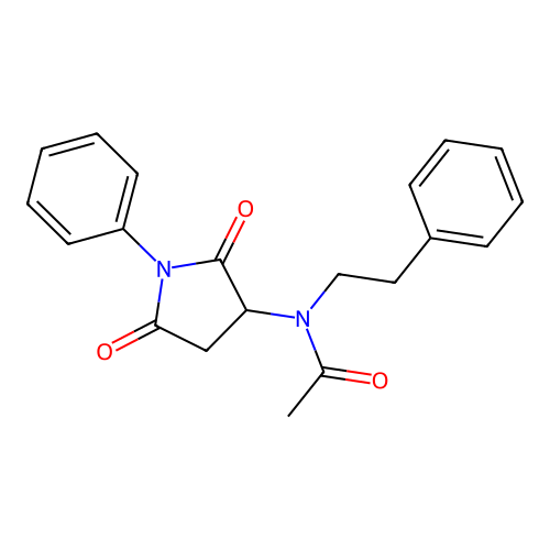 N-(2,5-dioxo-1-phenylpyrrolidin-3-yl)-N-phenethylacetamide structure