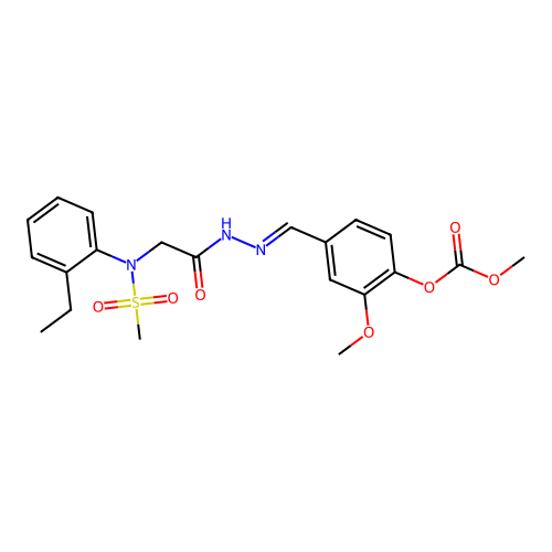 4-(2-{[2-ethyl(methylsulfonyl)anilino]acetyl}carbohydrazonoyl)-2-methoxyphenyl methyl carbonate structure