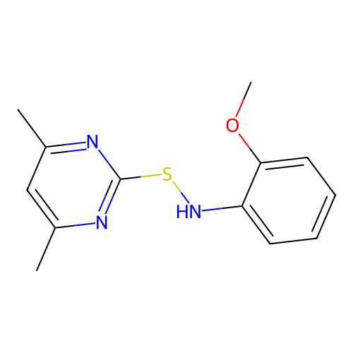 N-[(4,6-dimethylpyrimidin-2-yl)sulfanyl]-2-methoxyaniline structure