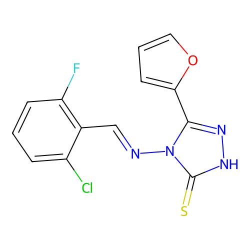 C13H8ClFN4OS structure