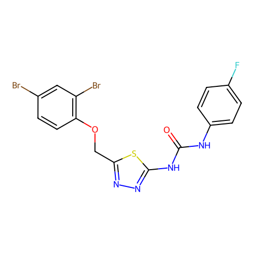 1-(5-((2,4-Dibromophenoxy)methyl)-1,3,4-thiadiazol-2-yl)-3-(4-fluorophenyl)urea structure