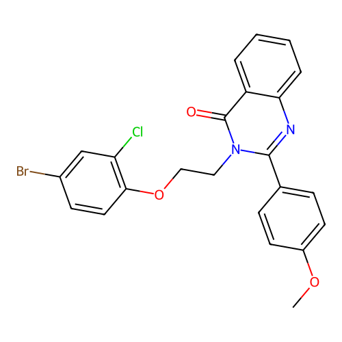 3-(2-(4-bromo-2-chlorophenoxy)ethyl)-2-(4-methoxyphenyl)quinazolin-4(3H)-one structure