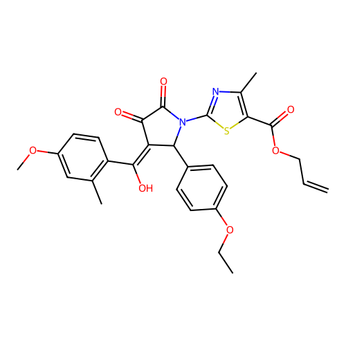 allyl 2-(2-(4-ethoxyphenyl)-4-hydroxy-3-(4-methoxy-2-methylbenzoyl)-5-oxo-2,5-dihydro-1H-pyrrol-1-yl)-4-methylthiazole-5-carboxylate structure