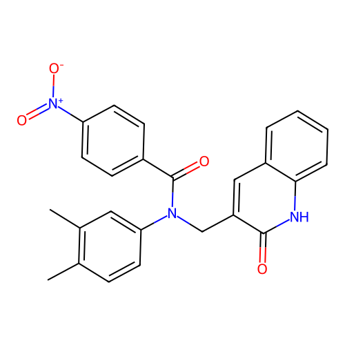 N-(3,4-dimethylphenyl)-N-((2-hydroxyquinolin-3-yl)methyl)-4-nitrobenzamide structure