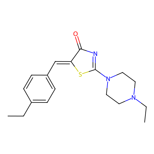 (5Z)-5-(4-ethylbenzylidene)-2-(4-ethylpiperazin-1-yl)-1,3-thiazol-4(5H)-one structure