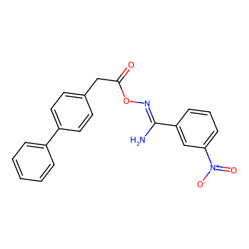 N'-[(4-biphenylylacetyl)oxy]-3-nitrobenzenecarboximidamide structure