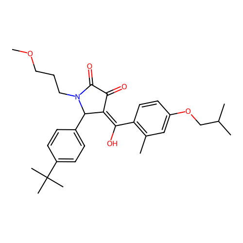 (4E)-5-(4-tert-butylphenyl)-4-[hydroxy-[2-methyl-4-(2-methylpropoxy)phenyl]methylidene]-1-(3-methoxypropyl)pyrrolidine-2,3-dione structure