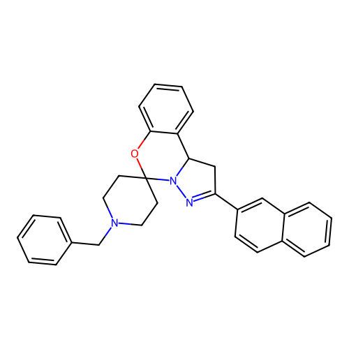 1'-benzyl-2-(naphthalen-2-yl)-1,10b-dihydrospiro[benzo[e]pyrazolo[1,5-c][1,3]oxazine-5,4'-piperidine] structure