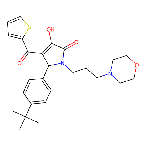 2-(4-tert-butylphenyl)-4-hydroxy-1-(3-morpholin-4-ylpropyl)-3-(thiophene-2-carbonyl)-2H-pyrrol-5-one structure