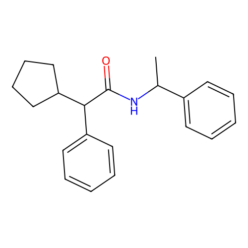 2-cyclopentyl-2-phenyl-N-(1-phenylethyl)acetamide structure