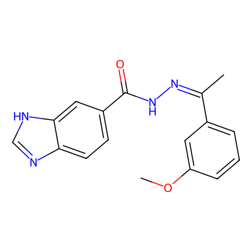 (Z)-N'-(1-(3-methoxyphenyl)ethylidene)-1H-benzo[d]imidazole-6-carbohydrazide structure