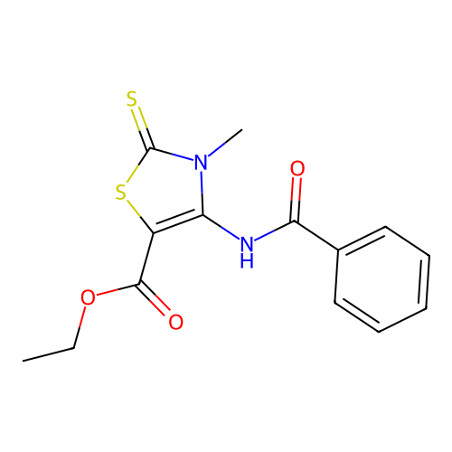 ethyl 4-benzamido-3-methyl-2-sulfanylidene-1,3-thiazole-5-carboxylate structure