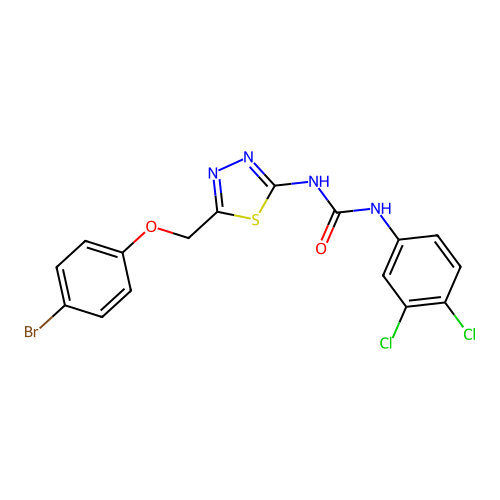 1-(5-((4-Bromophenoxy)methyl)-1,3,4-thiadiazol-2-yl)-3-(3,4-dichlorophenyl)urea structure