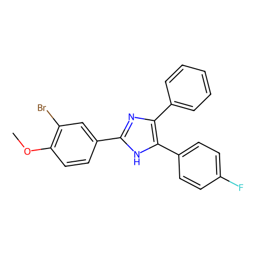 2-(3-bromo-4-methoxyphenyl)-5-(4-fluorophenyl)-4-phenyl-1H-imidazole structure