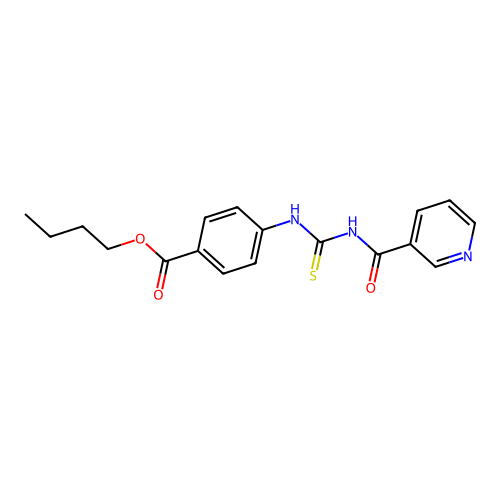 Butyl 4-{[(pyridin-3-ylcarbonyl)carbamothioyl]amino}benzoate structure
