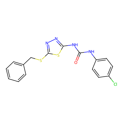 1-[5-(Benzylsulfanyl)-1,3,4-thiadiazol-2-yl]-3-(4-chlorophenyl)urea structure