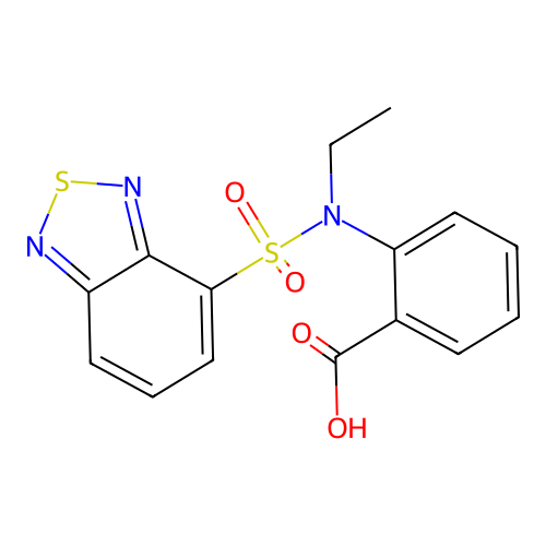 2-[(2,1,3-Benzothiadiazol-4-ylsulfonyl)(ethyl)amino]benzoic acid structure