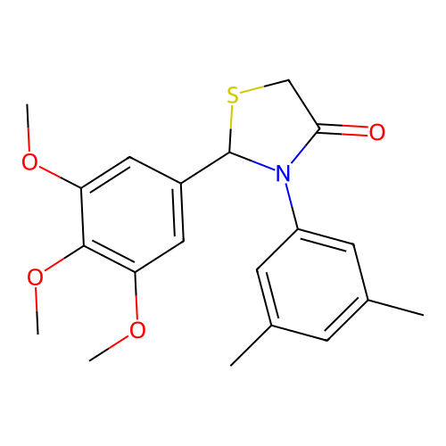 3-(3,5-Dimethylphenyl)-2-(3,4,5-trimethoxyphenyl)-1,3-thiazolidin-4-one structure