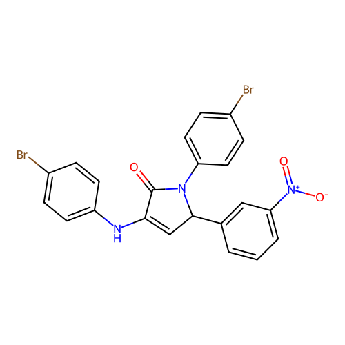 4-(4-bromoanilino)-1-(4-bromophenyl)-2-(3-nitrophenyl)-2H-pyrrol-5-one structure