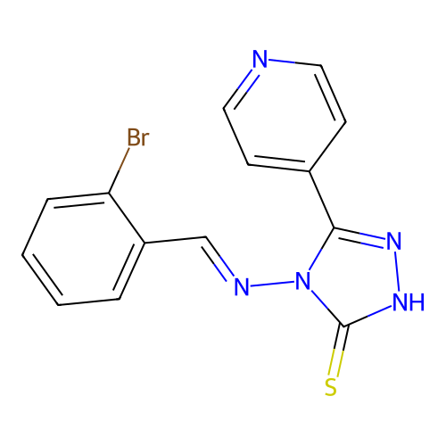 4-((2-Bromobenzylidene)amino)-5-(4-pyridinyl)-4H-1,2,4-triazol-3-YL hydrosulfide structure