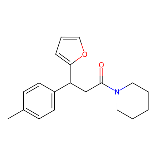 1-[3-(2-Furyl)-3-(4-methylphenyl)propanoyl]piperidine structure