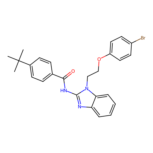 N-{1-[2-(4-bromophenoxy)ethyl]-1H-benzimidazol-2-yl}-4-tert-butylbenzamide structure