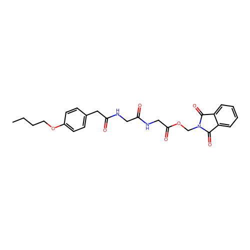 (1,3-dioxoisoindol-2-yl)methyl 2-[[2-[[2-(4-butoxyphenyl)acetyl]amino]acetyl]amino]acetate structure