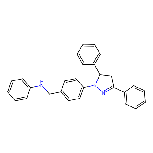 N-(4-(3,5-diphenyl-4,5-dihydro-1H-pyrazol-1-yl)benzyl)aniline structure