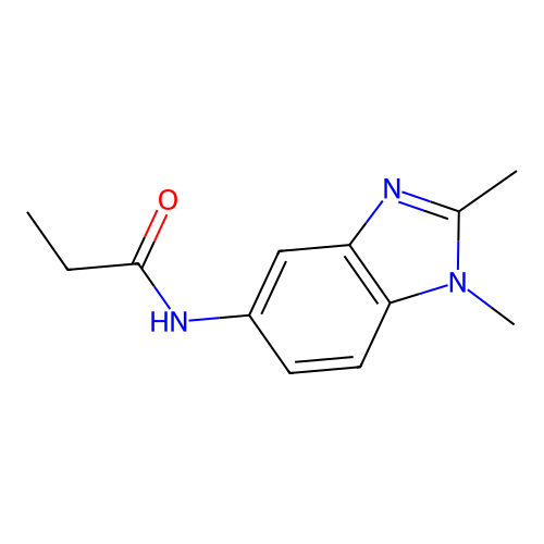 N-(1,2-dimethylbenzimidazol-5-yl)propanamide structure