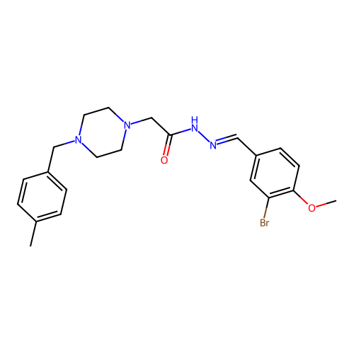 (E)-N'-(3-bromo-4-methoxybenzylidene)-2-(4-(4-methylbenzyl)piperazin-1-yl)acetohydrazide structure