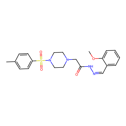 (Z)-N'-(2-methoxybenzylidene)-2-(4-tosylpiperazin-1-yl)acetohydrazide structure