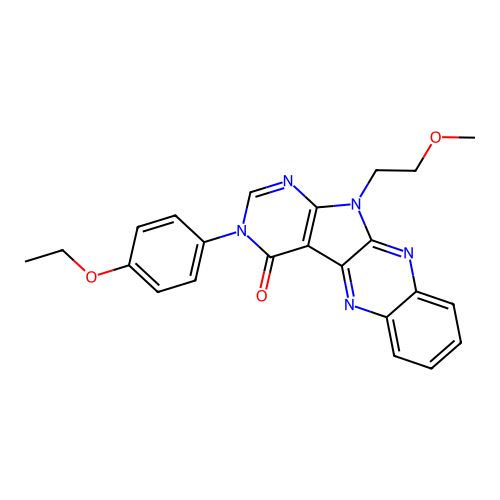 3-(4-ethoxyphenyl)-11-(2-methoxyethyl)-3,11-dihydro-4H-pyrimido[5',4':4,5]pyrrolo[2,3-b]quinoxalin-4-one structure