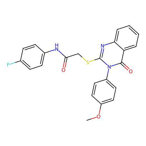 N-(4-fluorophenyl)-2-{[3-(4-methoxyphenyl)-4-oxo-3,4-dihydroquinazolin-2-yl]sulfanyl}acetamide structure