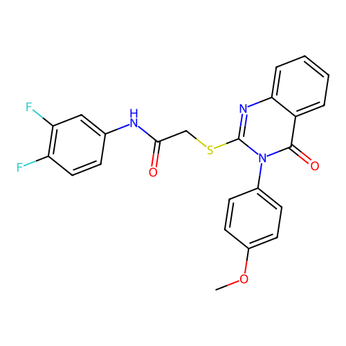 N-(3,4-difluorophenyl)-2-[3-(4-methoxyphenyl)-4-oxo-quinazolin-2-yl]sulfanyl-acetamide structure