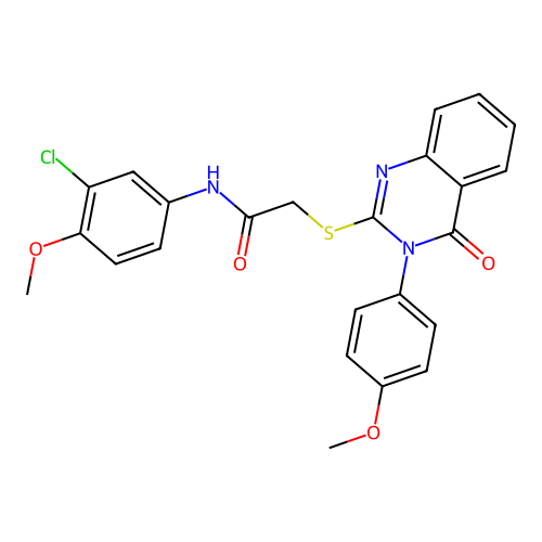 N-(3-chloro-4-methoxyphenyl)-2-{[3-(4-methoxyphenyl)-4-oxo-3,4-dihydroquinazolin-2-yl]sulfanyl}acetamide structure