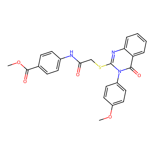 methyl 4-(2-((3-(4-methoxyphenyl)-4-oxo-3,4-dihydroquinazolin-2-yl)thio)acetamido)benzoate structure