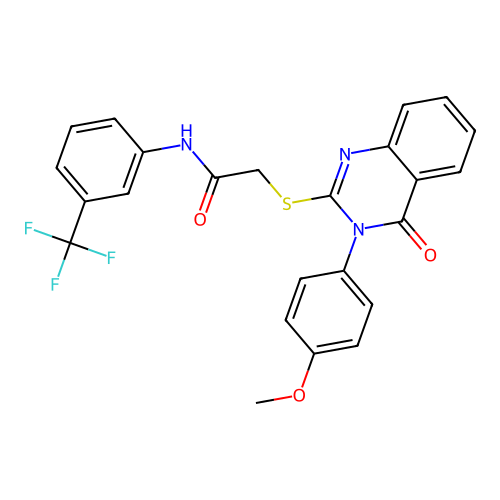 2-{[3-(4-methoxyphenyl)-4-oxo-3,4-dihydroquinazolin-2-yl]sulfanyl}-N-[3-(trifluoromethyl)phenyl]acetamide structure