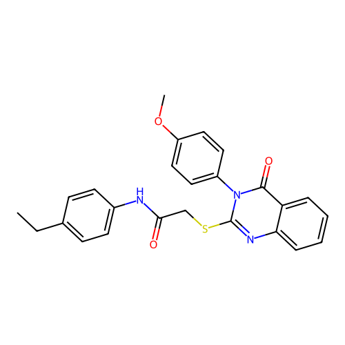 N-(4-ethylphenyl)-2-{[3-(4-methoxyphenyl)-4-oxo-3,4-dihydroquinazolin-2-yl]sulfanyl}acetamide structure