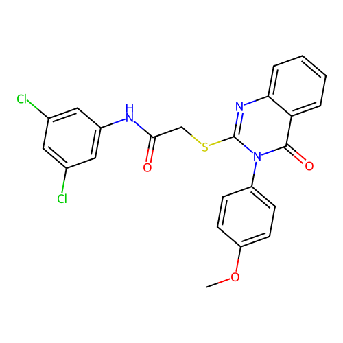 N-(3,5-dichlorophenyl)-2-[3-(4-methoxyphenyl)-4-oxo-quinazolin-2-yl]sulfanyl-acetamide structure