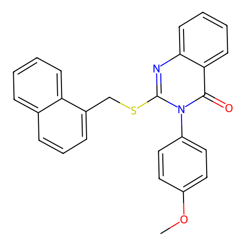 3-(4-Methoxyphenyl)-2-((1-naphthylmethyl)thio)-4(3H)-quinazolinone structure