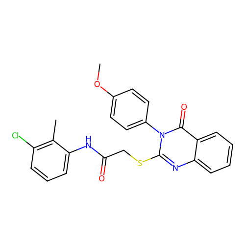 N-(3-chloro-2-methylphenyl)-2-((3-(4-methoxyphenyl)-4-oxo-3,4-dihydroquinazolin-2-yl)thio)acetamide structure